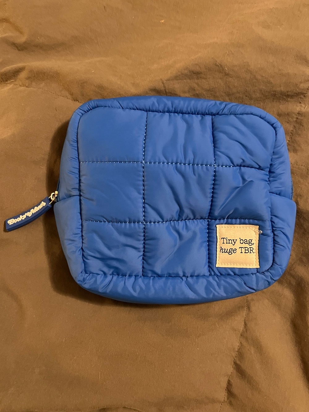 Book of the Month Tiny bag; huge aTBR bag with zipper closure